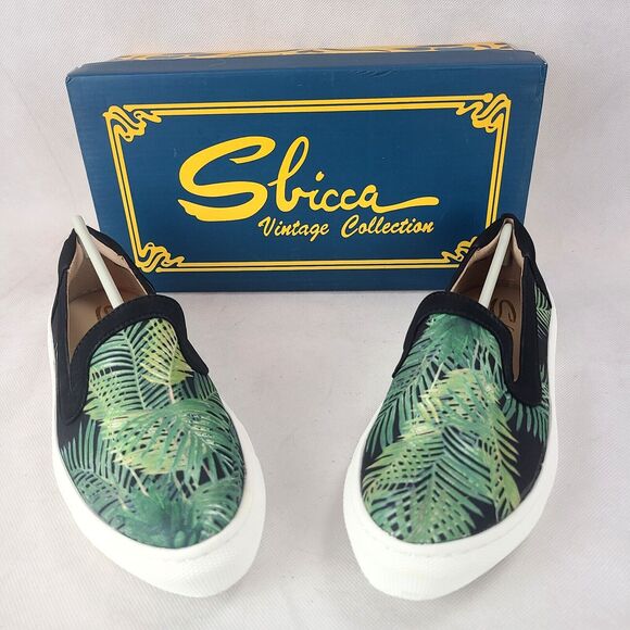 New SBICCA Vintage Collection "Rafa" Black & Green Slip On Sneaker Women's (6) - Picture 1 of 9